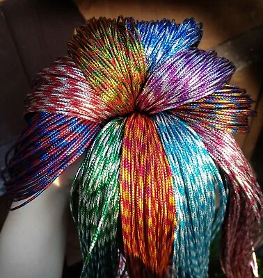 Multi Coloured Metallic String -1.5mm Width - Non-stretchy -Craft/Hair Plait/DIY • £2.19