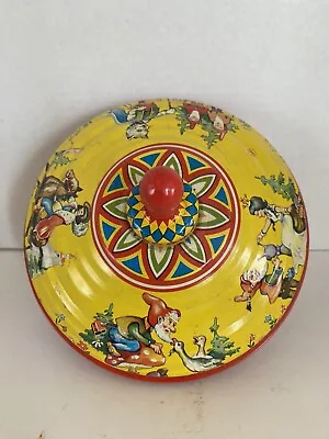 Vintage Large Tin Litho Spinning Top Child's Toy Made In Western Germany • $29.95