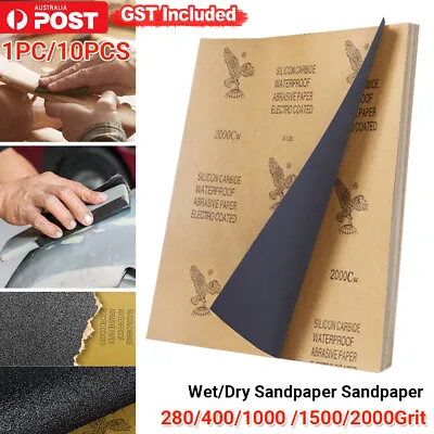 280~2000 Grit Wet Dry Sandpaper Waterproof Sanding Paper Sheet Assorted Mixed • $5.74