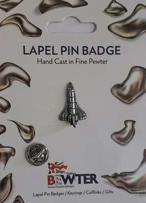 £6 • Buy Space Shuttle Aircraft Pin English Pewter Lapel Pin Badge, Coat-Hat Badge BEW102