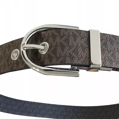Michael Kors Womens Twist Reversible Belt Brown / Black Logo XL • $18