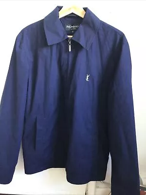 Vintage Yves Saint Laurent YSL Harrington Men's Blue Jacket Size Small • £21