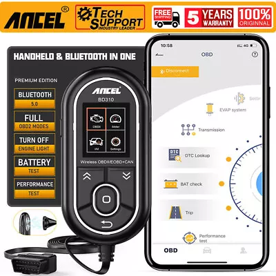 ANCEL BD310 OBD2 Scanner Bluetooth Engine Diagnostic Tool For Android & IPhone • £56.99