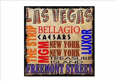 Las Vegas Vintage Style Sign The Strip Freemont Street Vegas Casino Repro Sign • £8.60
