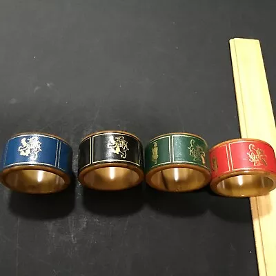 Vintage Scotland Lot 4 Bakelite Multicolor Gold Images Napkin Rings • $24.99