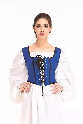 Bodice Medieval Wench Pirate Renaissance Cosplay Costume Reversible Peasant Top • $44.95