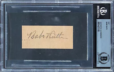 Yankees Babe Ruth Authentic Signed 1.5x3.25 Cut Signature JSA & BAS Slabbed • $12999.99