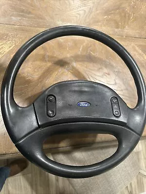 1992-1997 Ford F-150 F-250 F-350 Bronco   Black Vinyl  Steering Wheel W/cruise • $150