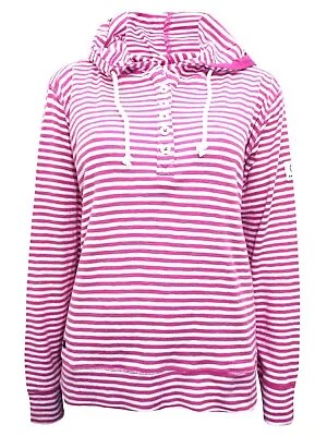 Hoodie Sweatshirt Top Jumper Lazy Jacks PINK Striped Pretty Cotton UK 8 Gift • £15.99