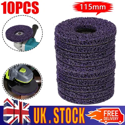 10Pcs 115mm 4.5  Poly Strip Disc Abrasive Wheel Paint Rust Removal For Grinder • £21.89