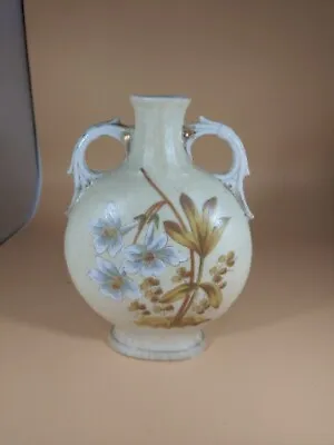 Victoria Carlsbad Hand Painted White Flower Pillow Vase 1891-1918 • $10