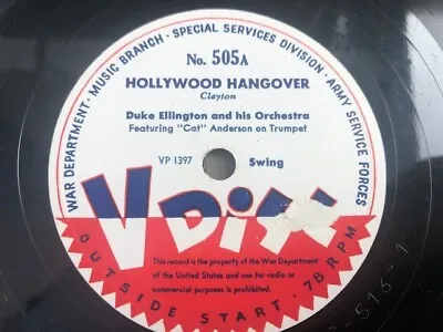 V-Disc #505 78rpm Single 12-inch Duke Ellington And His Orchestra • $25.99