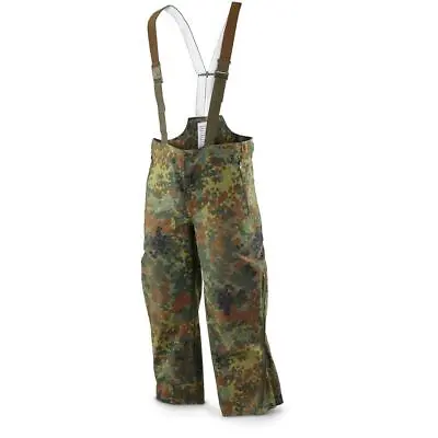 German Flecktarn Camo Goretex Bib & Brace Over Pants Euro 48-50&52-54U.S. L/XL  • $38.99