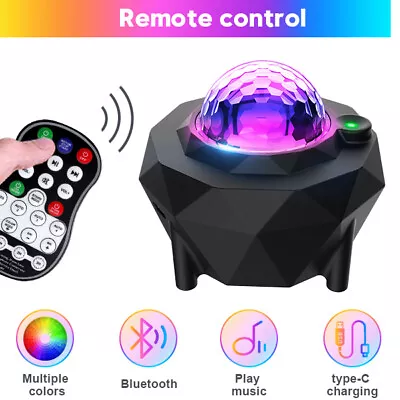 £12.99 • Buy LED Galaxy Projector Starry Star Night Light Ocean Wave Projection Lamp W/Remote