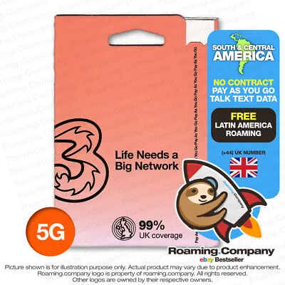 🚀 LATIN AMERICA 5G DATA TALK TEXT PAYG Travel SIM Hotspot Roaming Brazil Chile • $9.99