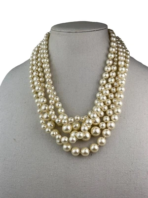 $19.99 • Buy J. Crew Multistrand Faux Pearl Cream 21 + Extender Necklace