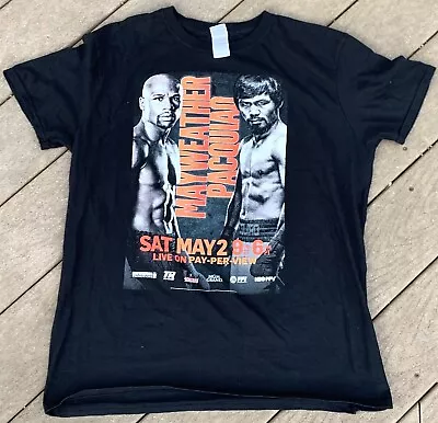 Mayweather Vs Pacquiao Shirt Men's L Black Graphic Tee Short Sleeve Boxing 2015 • $20