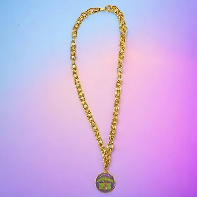 Vintage 1974 Krewe Of Crescent City Metal Doubloon Pendant Necklace • $25