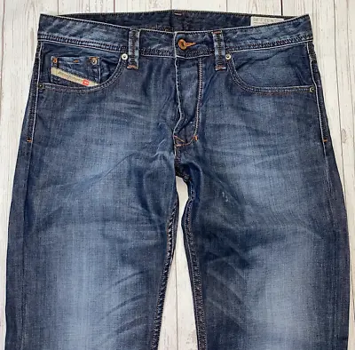 £48.99 • Buy Mens DIESEL Larkee-T Jeans W32 L30 Blue Regular Straight Wash 0886S 🇮🇹