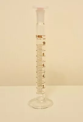 10ml Glass Measuring Cylinder With Plastic 10/19 Stopper Graduated • £6.99