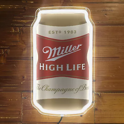 Miller High Life BEER Can LED Neon Sign For Gift Bar Store Club Decor Red G1 • $49.99