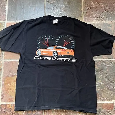 Corvette Orange C5 Black Anvil Tag XL Burston  Car Gauges Speedometer Shirt • $14.99