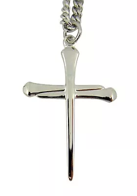 Sterling Silver Spike Nail Cross Pendant 1 3/8 Inch • $42.29