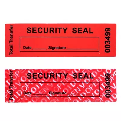 Security Seal Stickers Tamper Proof Void Serial Number Labels - Total Transfer • £3.99