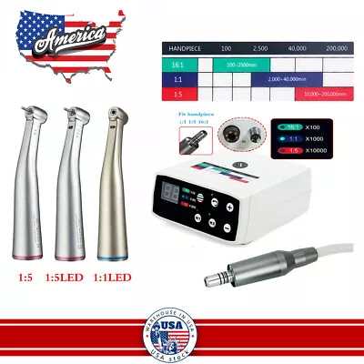 NSK Style Dental Brushless LED Electric Micro Motor 1:1 1:5 Increasing Handpiece • $395.17