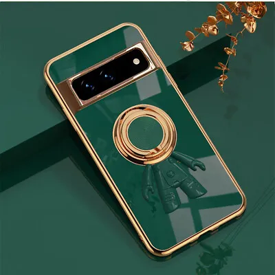 For Google Pixel 7 Pro 7A 6A Slim Plating Gold Bumper TPU Case With Ring Holder • $9.99