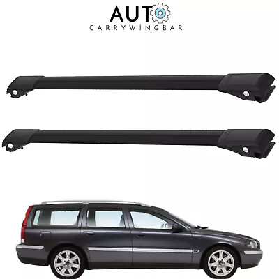 Roof Cross Bars For Volvo V70 2000-2006 Carrier Aluminium Racks Black • $129.99