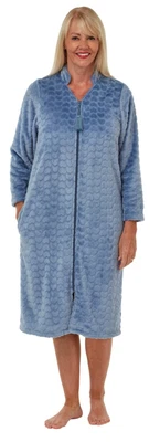 £22.99 • Buy Ladies Luxury Soft Feel Zip Front Dressing Gown Plus Sizes Size 10 - 26