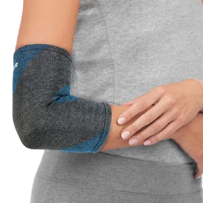 Mueller Sports Medicine Thermo Reactive 4-Way Stretch Elbow Support - Gray/Blue • $18.99