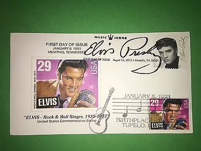 1993 & 2015 Elvis Presley FDC Sc 2731 & SC 5009 Key Kachet Dual Cancel  • $3.49