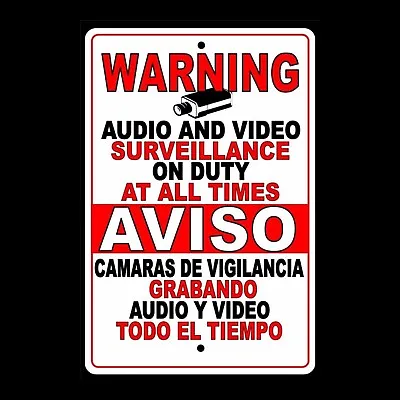Spanish Surveillance Sign CCTV Warning Security Video Camera English Metal SS001 • $17.15