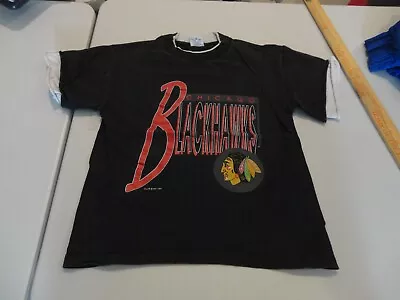 Vintage 90's Chicago Blackhawks NHL T Shirt Youth Size 10 • $18.69