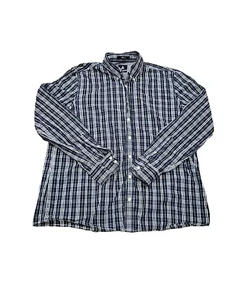 Gaastra Massimo Mens Shirt Blue White Plaid Button Down Long Sleeve XXL • $13.99