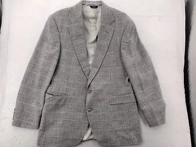 Hunting Horn J Riggins Jacket Sport Coat Mens 41 Plaid Wool Blend Blazer • $19.44