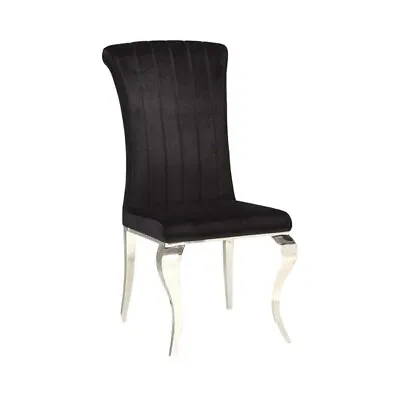 $1099 • Buy Coaster Carone Upholstered Dining Chairs Set Of 4 Black Velvet Chrome