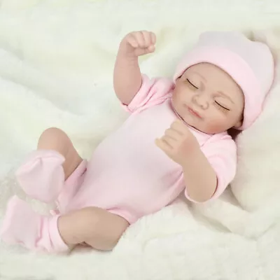 10  Dolls Full Body Vinyl Silicone Newborn Realistic Gift Baby Pink Girl Reborn • $43.99