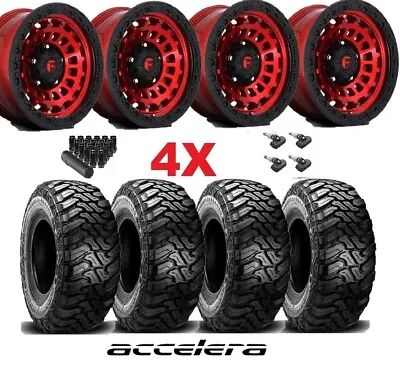 Fuel Zephyr Candy Red Wheels Rims Tires 35 12.50 17 Mt Mud Fits Tundra Sequoia • $2395