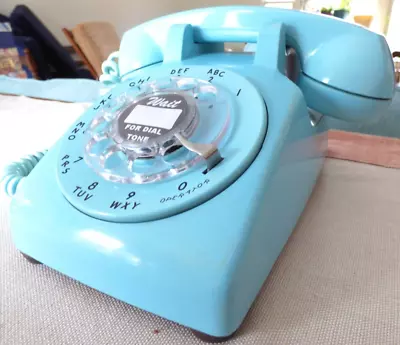 Vintage Western Electric Blue 500 Desk Phone Polished & Working  Imperfections • $120