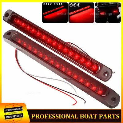 2x 10 Red LED Utility Truck Trailer Light Bar Smoke Brake Flash Turn Tail Lights • $18.95