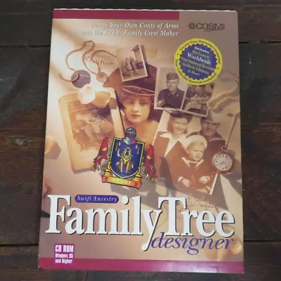 Vintage Cosmi Software Swift Ancestry Family Tree Designer Cd Rom 1999 Complete • £9.95