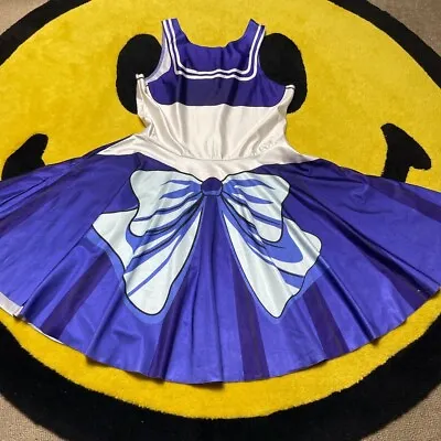 Blue Sailor Moon Print Stretch Dress Size M  • $22