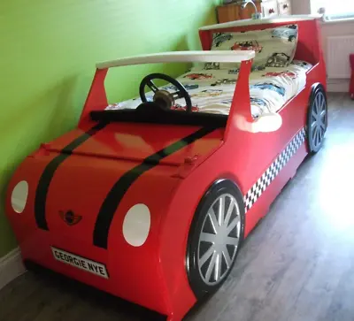 Red Mini Childrens Car Themed Bed - Wooden Custom Made Bespoke • £274.99