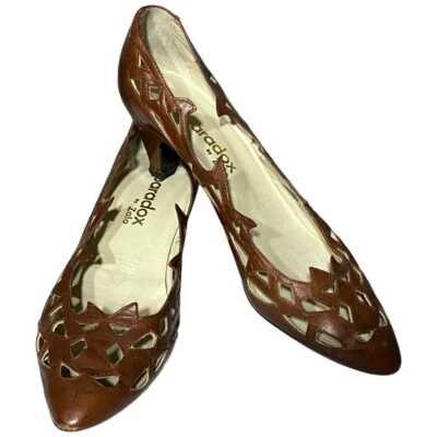 $17.98 • Buy SIZE 7 VTG Paradox By Zalo Women Vintage 1970s 1980s Brown Pump Heel Shoes