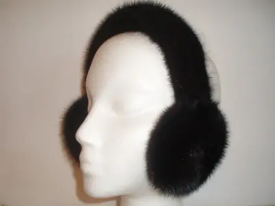  NEW BLACKGLAMA FUR Mink Earmuffs Affordable Great Prices • $89