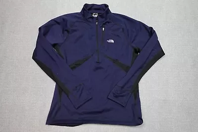 The North Face Sweater Men Medium Blue Flight Series Pullover Quater Zip Stretch • $24.97