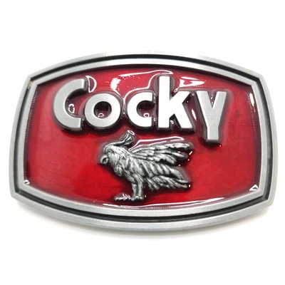 $35.95 • Buy Cocky Belt Buckle Thick Sturdy Metal & Enamel Red